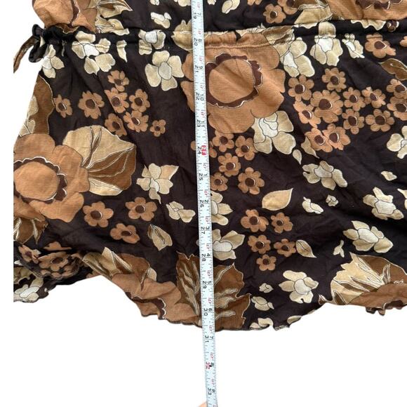 PINKO floral print top sz M brown made in Italy - Picture 8 of 9